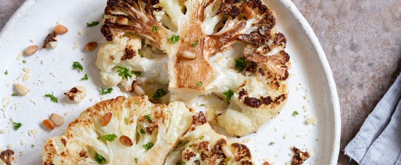 Grilled Cauliflower with Toasted Pine Nuts