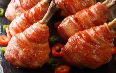 Bacon Wrapped Chicken Lollipops