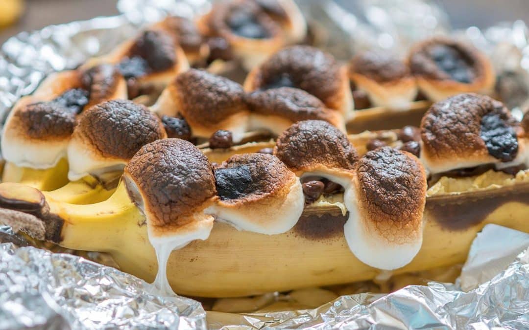 Foil Pack Chocolate Marshmallow Bananas on the Grill