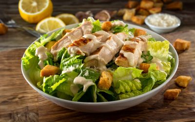 Grilled Chicken Caesar Salad with Anchovy Dressing