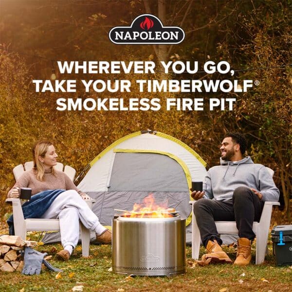 Napoleon Timberwolf® Smokeless Fire Pit – 22-inch, Stainless Steel - Image 8